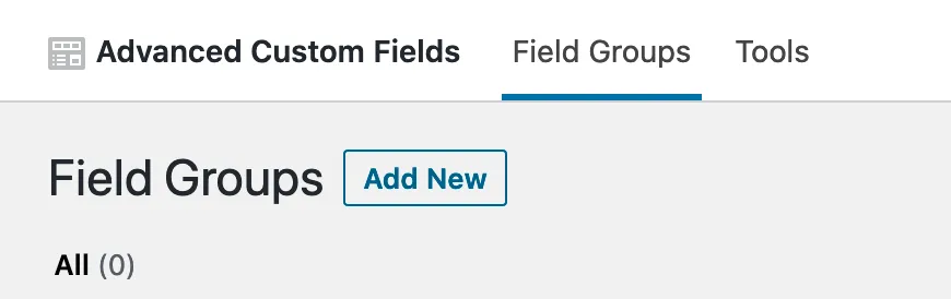 Add Field Group