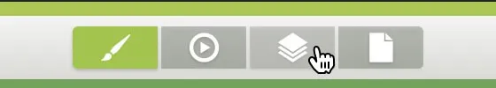 Radio buttons are used to navigate the 4 top-level panels in the sidebar.