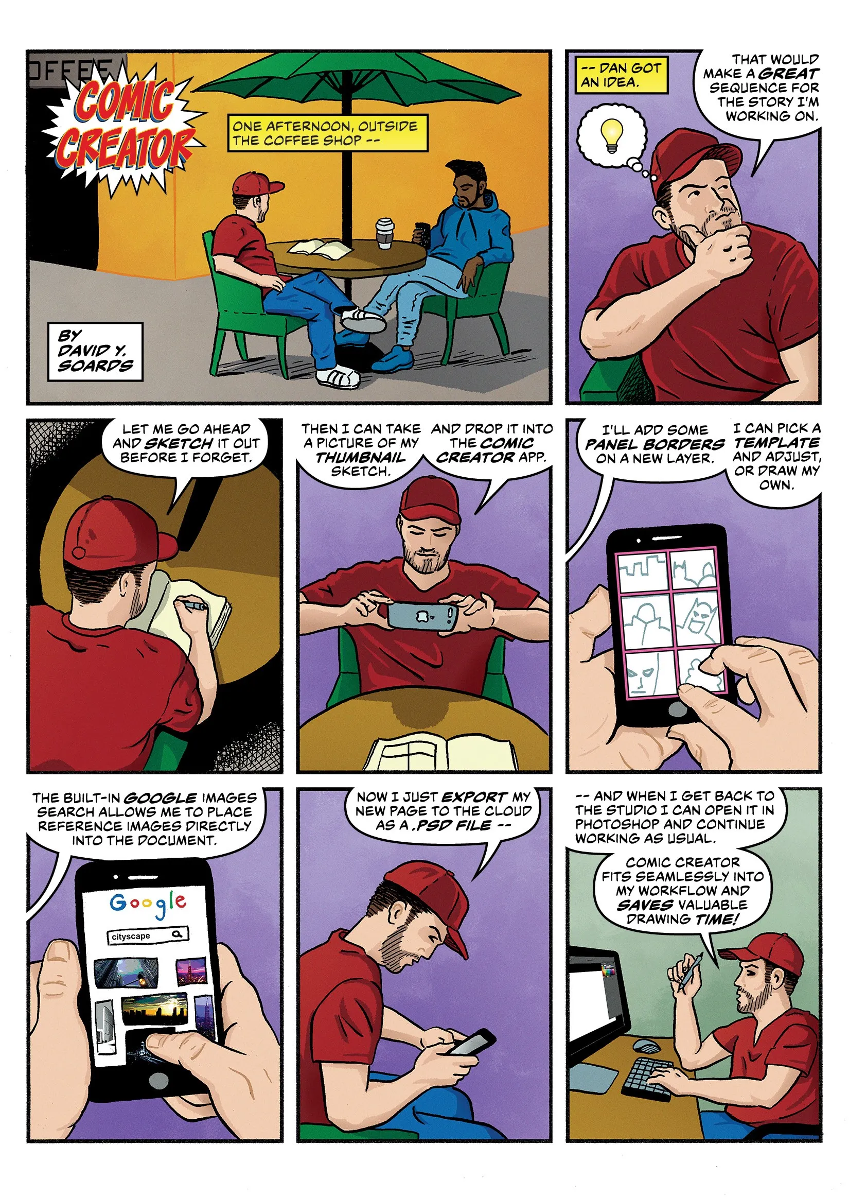 I drew a comic to help explain the idea behind Comic Creator. Totally meta.